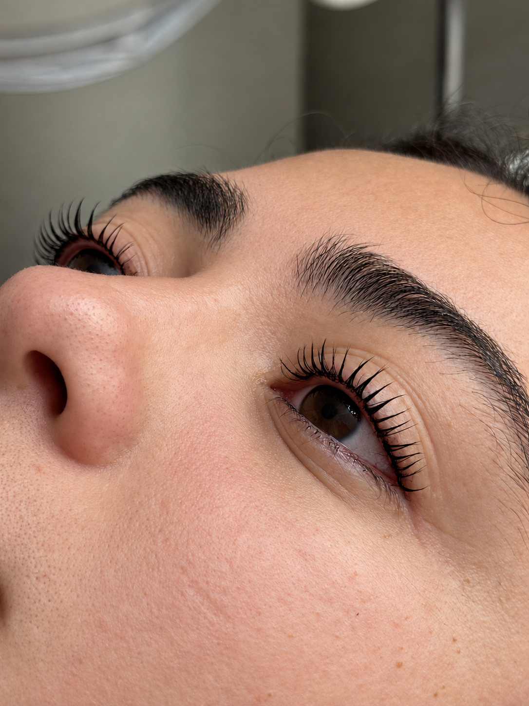 Defined, lifted lashes after a Korean lash lift