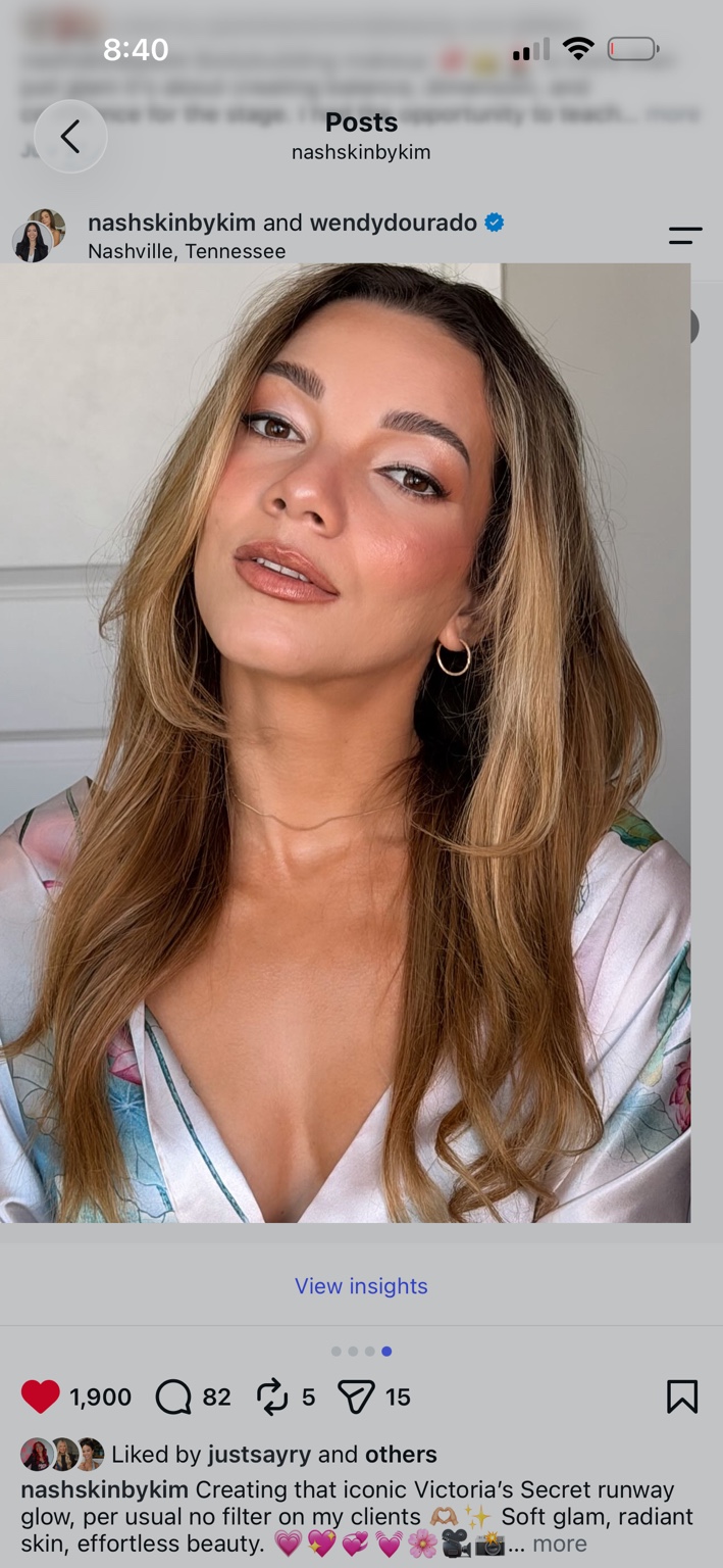 Radiant soft glam makeup by Kim Matthews